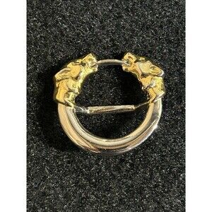 Signed Park Lane Panther Scarf Clip Silver And Gold Tone J-173